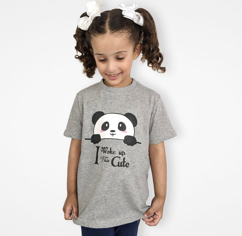 Cute Panda Grey T-shirt